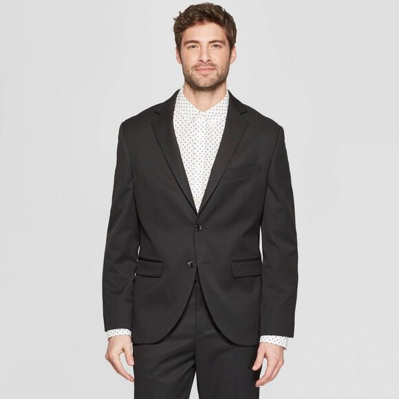 BRAND NEW! Men's Standard Fit 2 Button Suit Jacket - BLACK - Goodfellow & Co - Picture 1 of 11